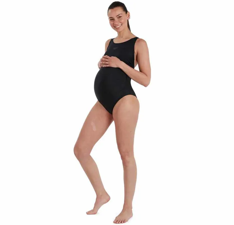 Speedo Women's Maternity Fitness One Piece Swimsuit Black-1
